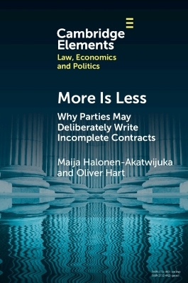 More is Less - Maija Halonen-Akatwijuka, Oliver Hart