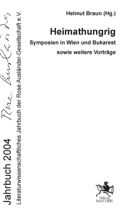 Rose Auslander Gesellschaft e.V. Jahrbuch 2004 - 