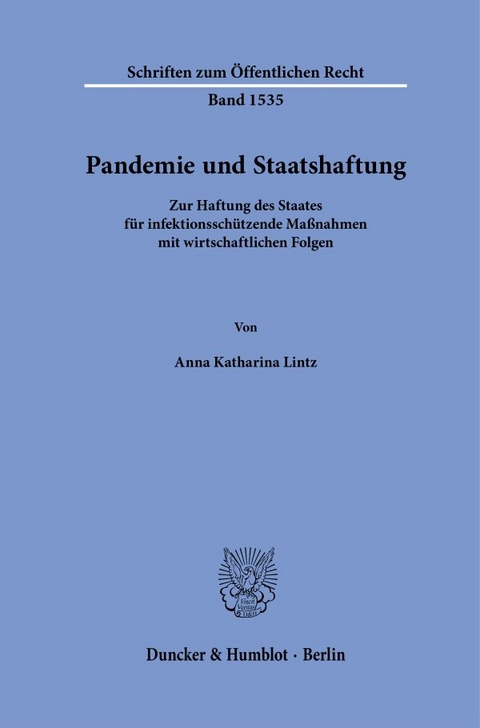 Pandemie und Staatshaftung - Anna Katharina Lintz