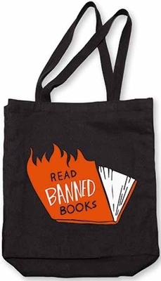 Banned Books Tote (flames) - Gibbs Smith Publisher