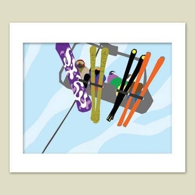 Rocky Mountain Quad Ski Lift Art Print 11x14