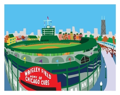 Wrigley Field Art Print 11x14