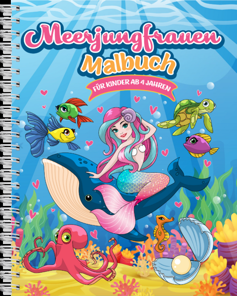 Meerjungfrauen-Malbuch für Kinder ab 4 Jahren