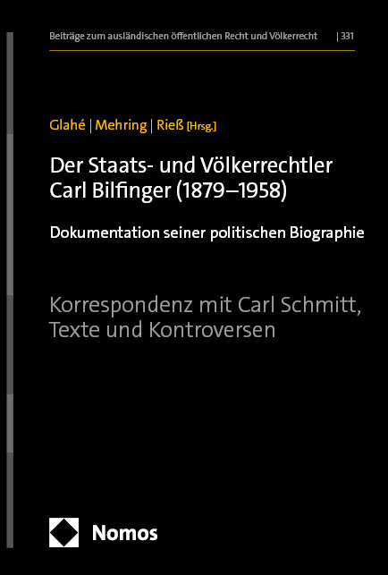 Der Staats- und Völkerrechtler Carl Bilfinger (1879–1958) - 