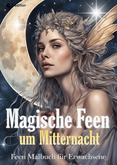 Feen Malbuch für Erwachsene Verzauberte Fantasy Magische Feen um Mitternacht - Ausmalbuch mit schwarzem Hintergrund - Tarris Kidd