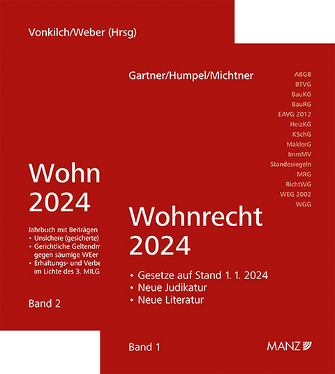 PAKET: Wohnrecht 2024 Band 1 + 2 - Herbert Gartner, Katrin Michtner