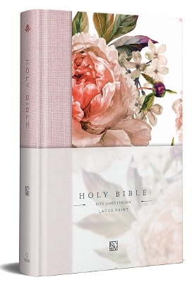 KJV Holy Bible, Large Print Medium format, Pink Cloth Hardcover w/Ribbon Marker, Red Letter -  King James Version