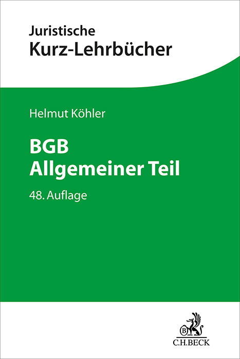 BGB Allgemeiner Teil - Helmut Köhler