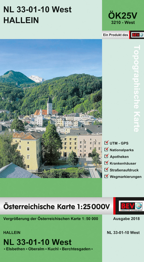 BEV-Karte 3210-West, Hallein 1:25 000 - 