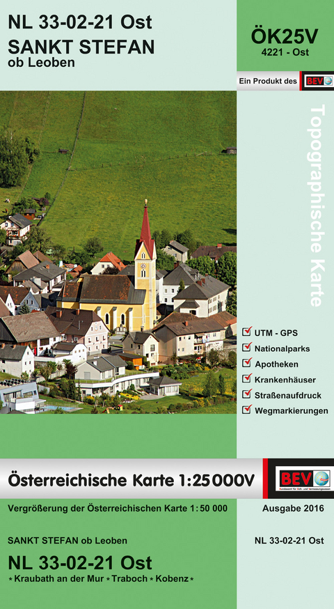 BEV-Karte 4221-Ost, Sankt Stefan ob Leoben 1:25 000 - 