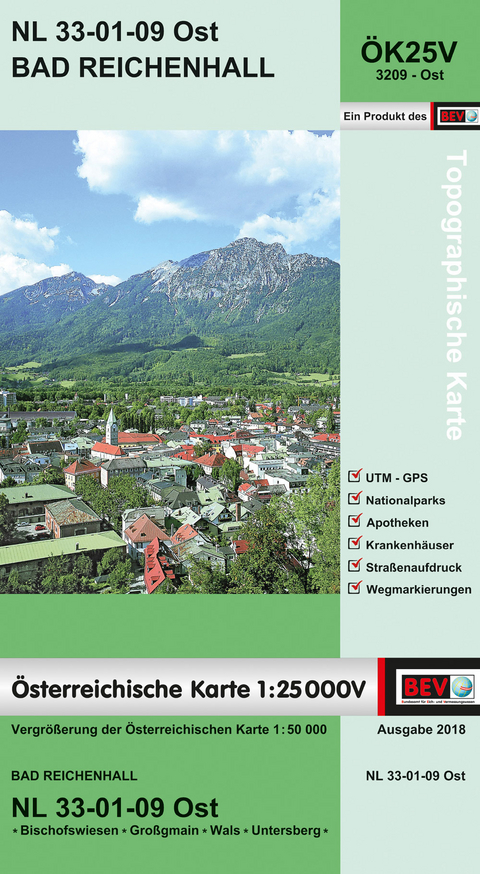 BEV-Karte 3209-Ost, Bad Reichenhall 1:25 000 - 