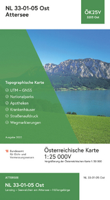 BEV-Karte 3205-Ost, Attersee 1:25 000 - 