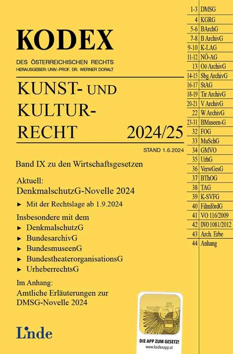 KODEX Kunst- und Kulturrecht 2024/25 - Meinhard Ciresa