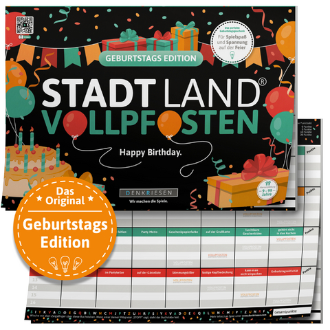 DENKRIESEN - STADT LAND VOLLPFOSTEN® - GEBURTSTAGS EDITION - "Happy Birthday." - A4 - Denis Görz, Ricardo Barreto