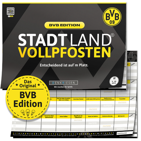 DENKRIESEN - STADT LAND VOLLPFOSTEN® - BVB EDITION - "Entscheidend ist auf'm Platz." - A4 - Denis Görz, Ricardo Barreto