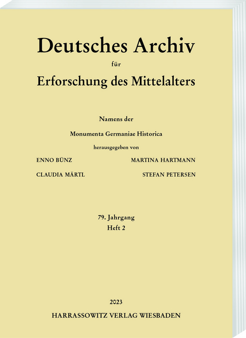 Deutsches Archiv für Erforschung des Mittelalters 79 (2023) 2 - 