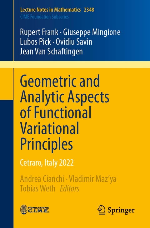 Geometric and Analytic Aspects of Functional Variational Principles - Rupert Frank, Giuseppe Mingione, Lubos Pick, Ovidiu Savin, Jean Van Schaftingen