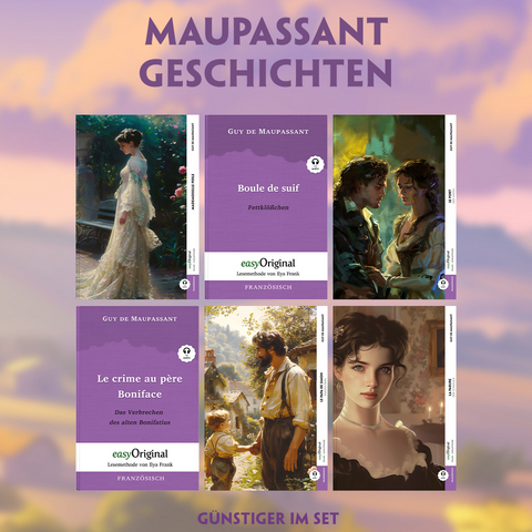 6 Maupassant Geschichten (6 Bücher + Audio-Online)- Frank-Lesemethode - Kommentierte zweisprachige Ausgabe Französisch-Deutsch - Guy de Maupassant