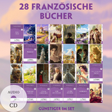 28 französische Bücher (28 Bücher + Audio-CDs) - Frank-Lesemethode - Kommentierte zweisprachige Ausgabe Französisch-Deutsch - Maurice Leblanc, Guy de Maupassant, Prosper Mérimée, Émile Zola, Charles Perrault, Alphonse Daudet