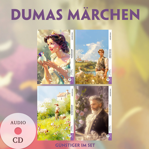 4 Dumas Märchen (4 Bücher + Audio-CDs) - Frank-Lesemethode - Kommentierte zweisprachige Ausgabe Französisch-Deutsch - Alexandre Dumas
