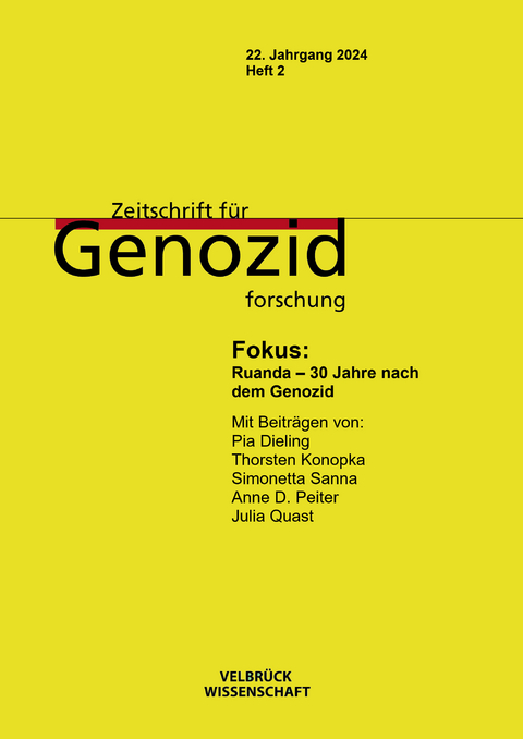 Zeitschrift für Genozidforschung, 22. Jahrgang 2024, Heft 2 - 