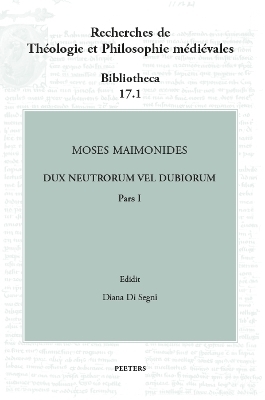 Moses Maimonides, Dux neutrorum vel dubiorum, Pars I - D. Di Segni