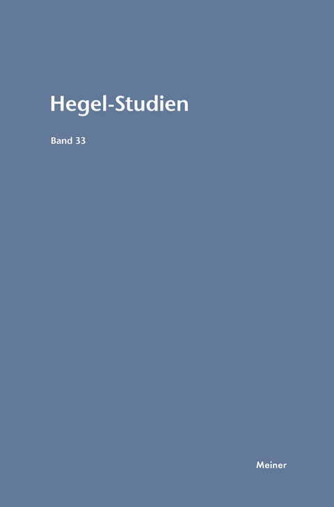 Hegel-Studien Band 33 - 