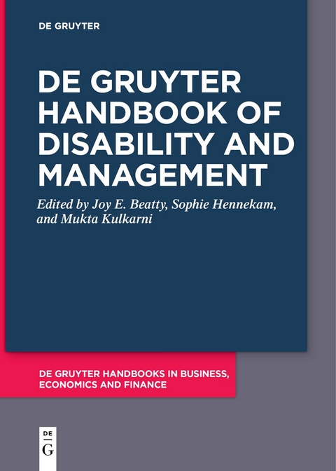 De Gruyter Handbook of Disability and Management - 