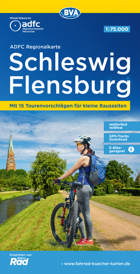 ADFC-Regionalkarte Schleswig Flensburg, 1:75.000, mit Tagestourenvorschlägen, reiß- und wetterfest, E-Bike-geeignet, GPS-Tracks Download