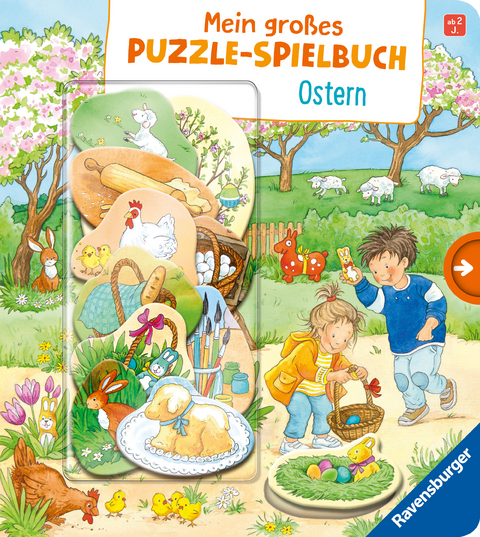 Mein großes Puzzle-Spielbuch: Ostern - Puzzlebuch ab 2 Jahren, mit 10 Puzzleteilen, Geschenk fürs Osternest - Mila Rulff