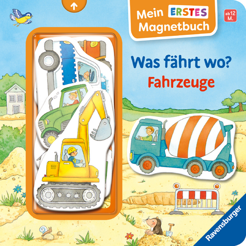 Mein erstes Magnetbuch: Was fährt wo? Fahrzeuge - Magnet-Spielbuch ab 12 Monaten, Kinderbuch ab 1 Jahr - Sandra Grimm