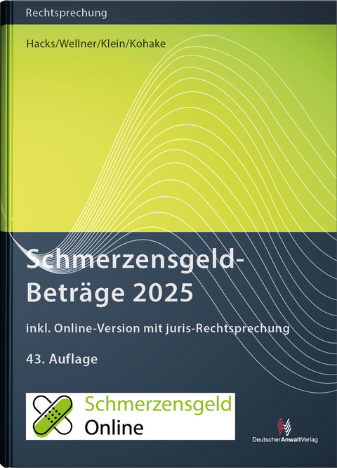 Schmerzensgeld-Beträge 2025 - Susanne Hacks, Wolfgang Wellner, Oliver Klein, Klaus Kohake