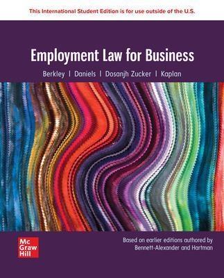 Employment Law for Business: 2024 Release ISE - Dawn Bennett-Alexander, Laura Hartman