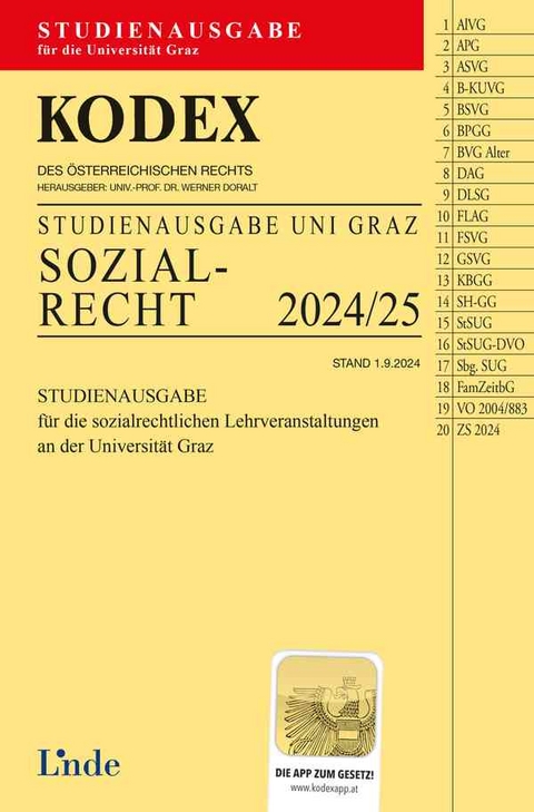 KODEX Studienausgabe Sozialrecht Graz 2024/25 - 