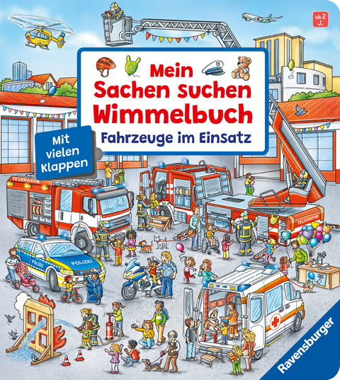 Mein Sachen suchen Wimmelbuch: Fahrzeuge im Einsatz, Pappbilderbuch mit Klappen ab 2 Jahren, Bilderbuch - Susanne Gernhäuser