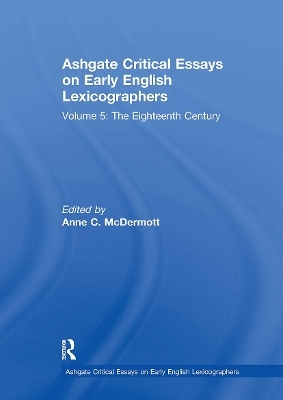 Ashgate Critical Essays on Early English Lexicographers - 