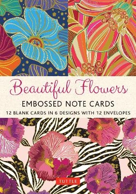 Beautiful Flowers, 12 Embossed Note Cards - 