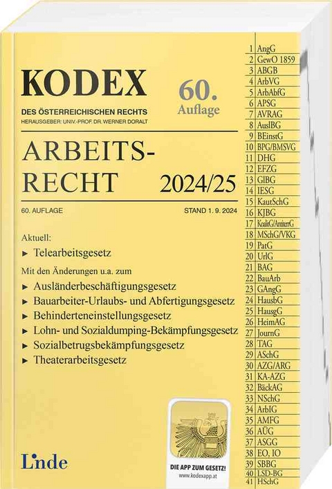 KODEX Arbeitsrecht 2024/25 - Edda Stech, Gerda Ercher-Lederer