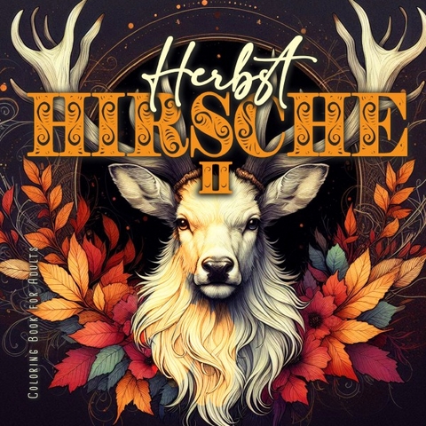 Herbst Hirsche Malbuch für Erwachsene 2 - Monsoon Publishing, Musterstück Grafik