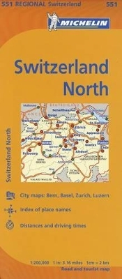 Michelin Switzerland: North Map 551 -  Michelin