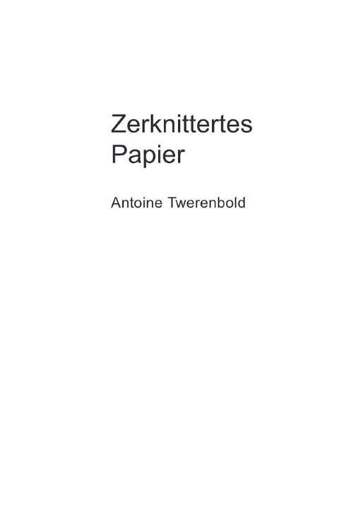 Zerknittertes Papier - Antoine Twerenbold