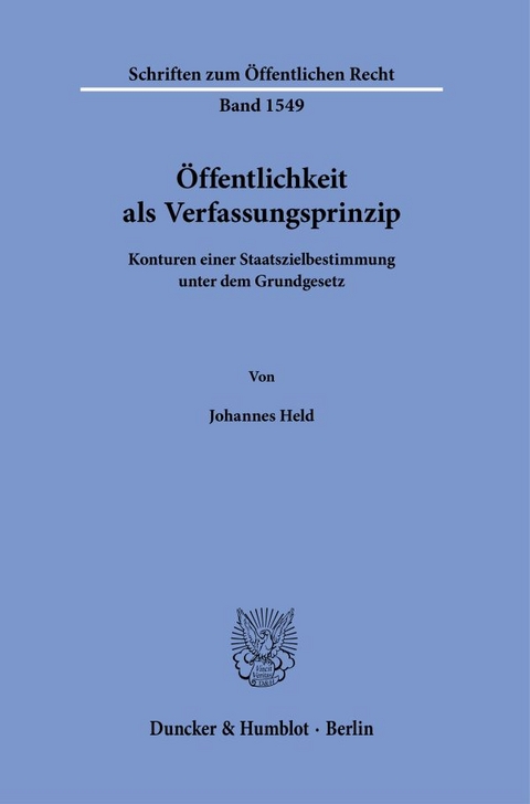 Öffentlichkeit als Verfassungsprinzip - Johannes Held