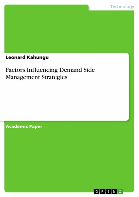 Factors Influencing Demand Side Management Strategies - Leonard Kahungu