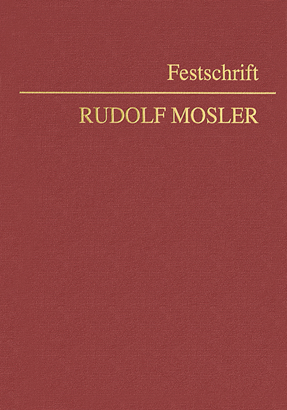 Festschrift Rudolf Mosler - 