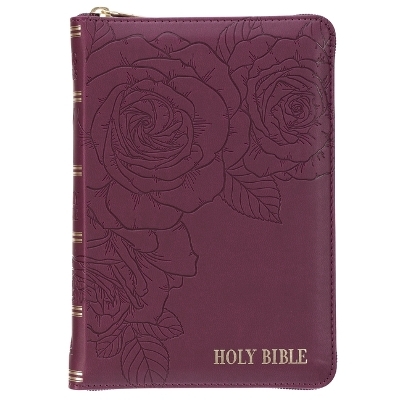 KJV Bible Compact Faux Leather Merlot W/Zipper - 