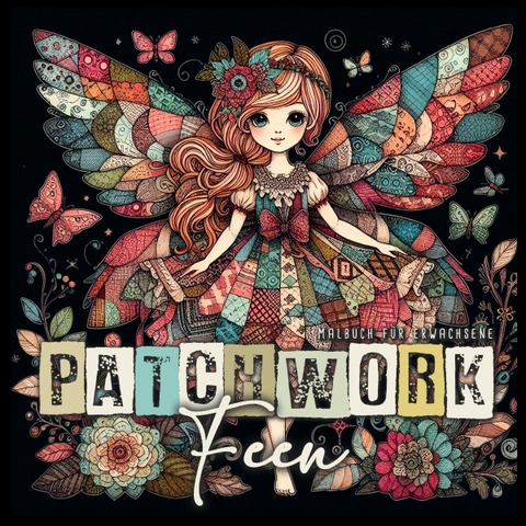 Patchwork Feen Malbuch für Erwachsene - Monsoon Publishing, Musterstück Grafik