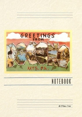 Vintage Lined Notebook Greetings from Pocono Mountains, Pennsylvania