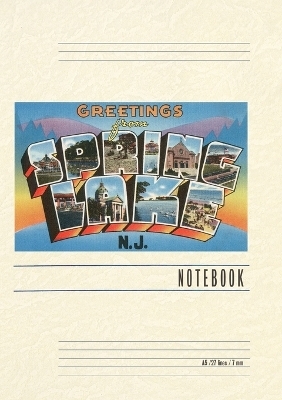 Vintage Lined Notebook Greetings from Spring Lake, New Jersey