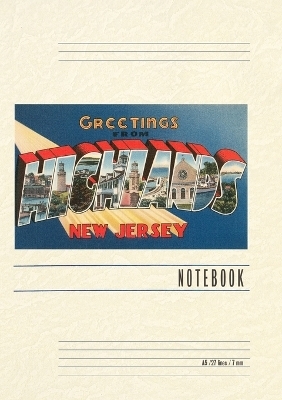 Vintage Lined Notebook Greetings from Highlands, New Jersey