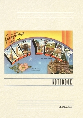 Vintage Lined Notebook Large Letter Greetings from New York